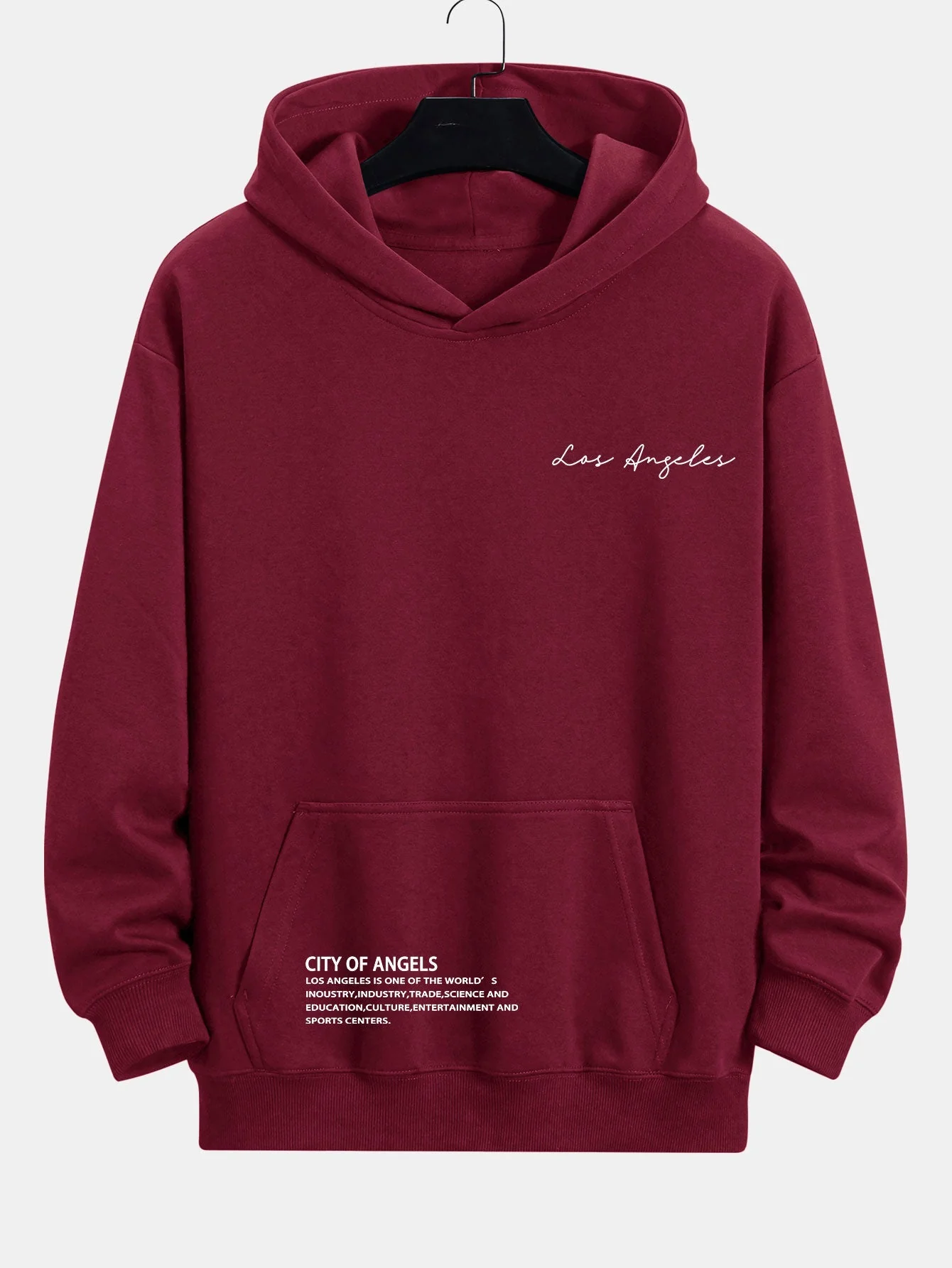 Kylo | Los Angeles Slogan Print Relax Fit Hoodie - Image 6