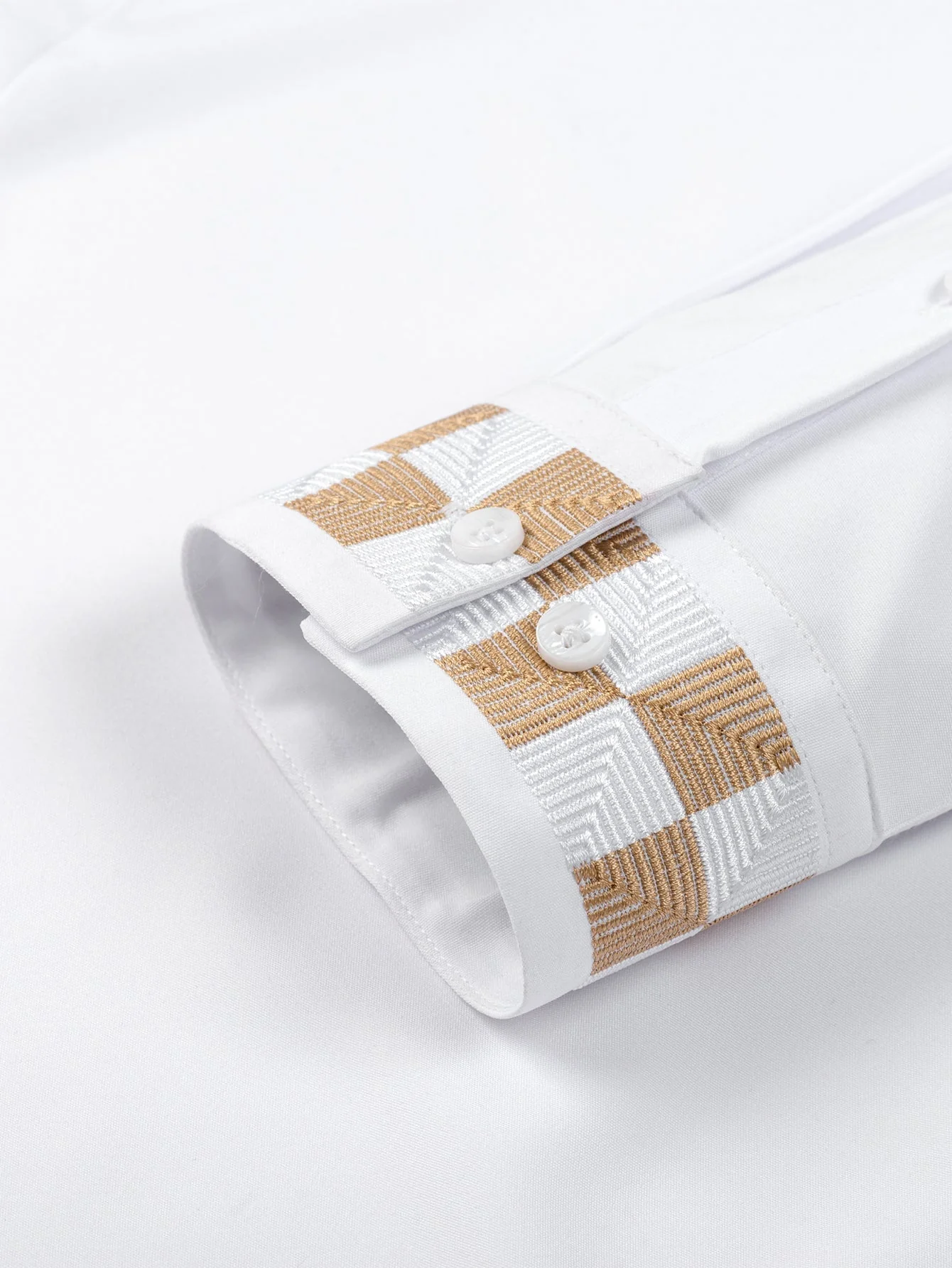 Laban® | Long Sleeve Embroidered Hidden Buttons Placket Shirt - Image 6