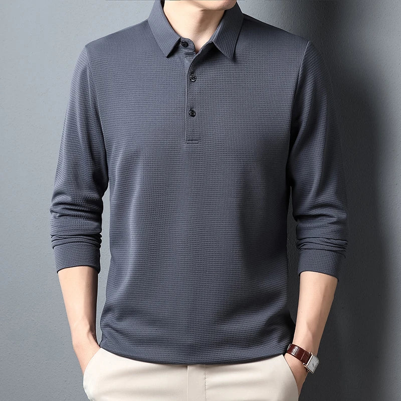 Lachlan® | Long-Sleeved Business-Casual Polo Shirt - Image 4