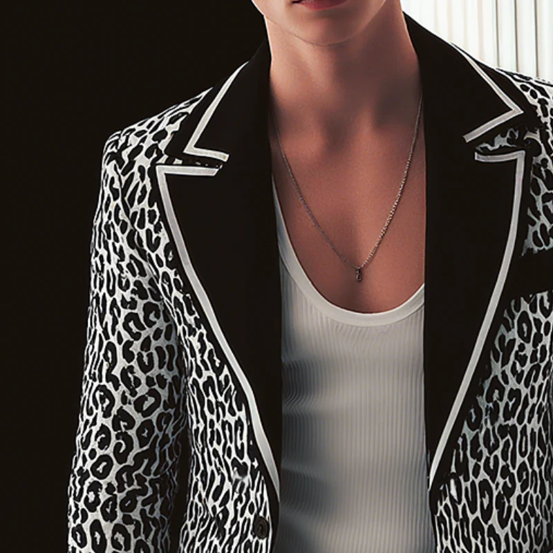 Larry | Men'S Vintage Leopard Print Single Breasted Blazer - Image 3