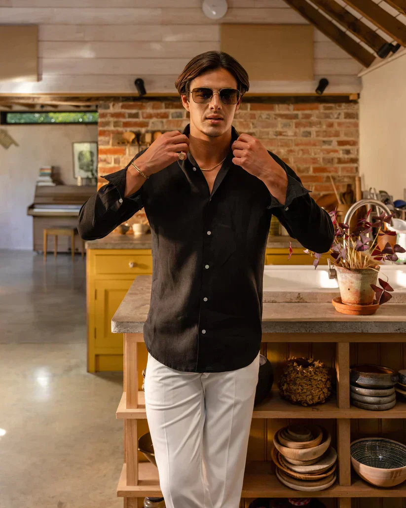 Lars® | Linen Shirt Black - Image 2