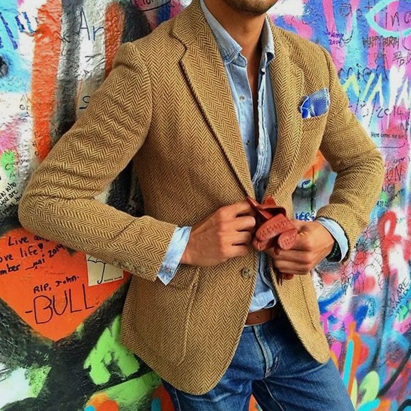 Lars | Classic herringbone blazer with lapels - Image 3
