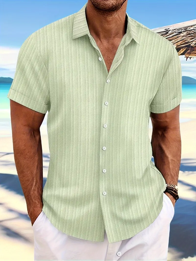Lary® | Casual, Breathable, Short-Sleeved Shirt With A Loose Striped Pattern - Image 9