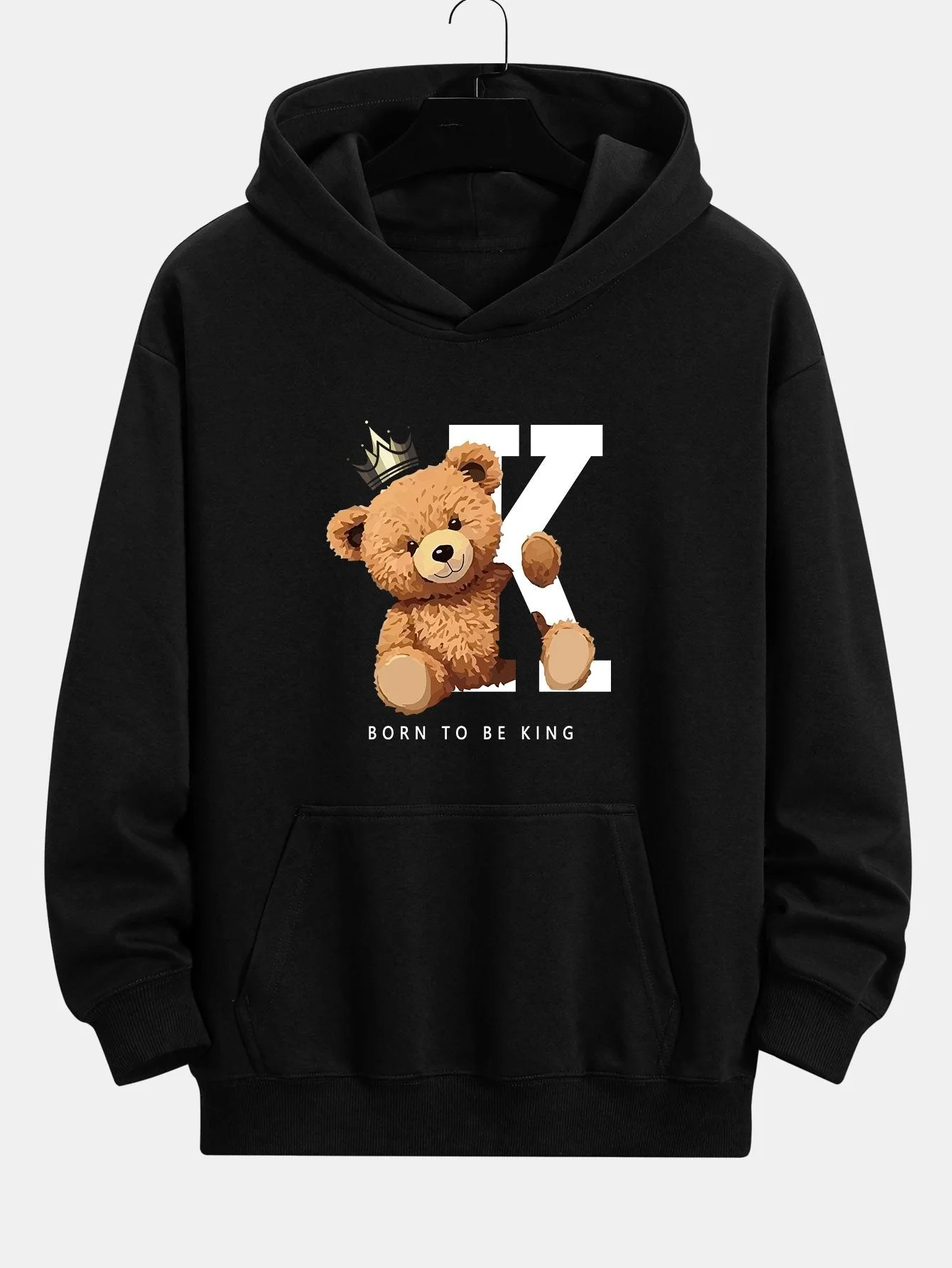 Latrell | Crown King Bear Print Relax Fit Hoodie - Image 3