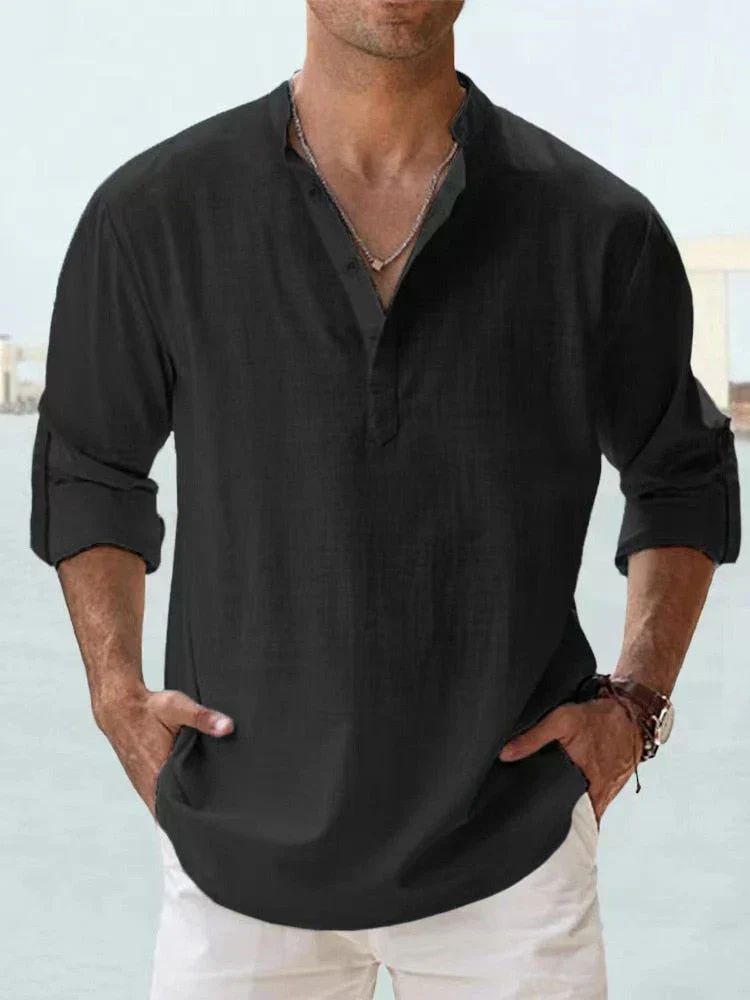 Lawerence® | Cotton-Linen Long Sleeve Shirt - Image 3