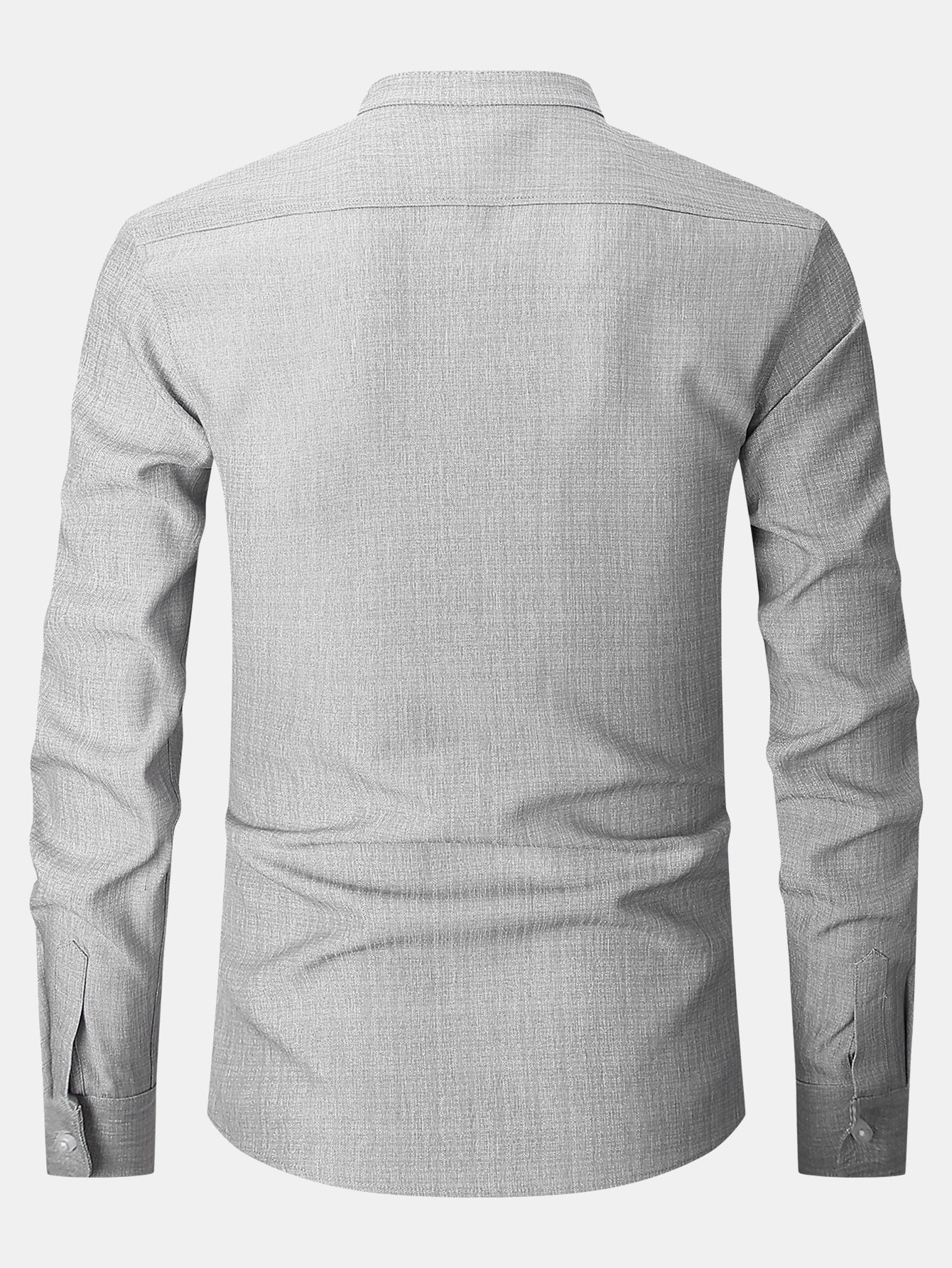 Leandro® | Long Sleeve Textured Stand Collar Shirt - Image 10