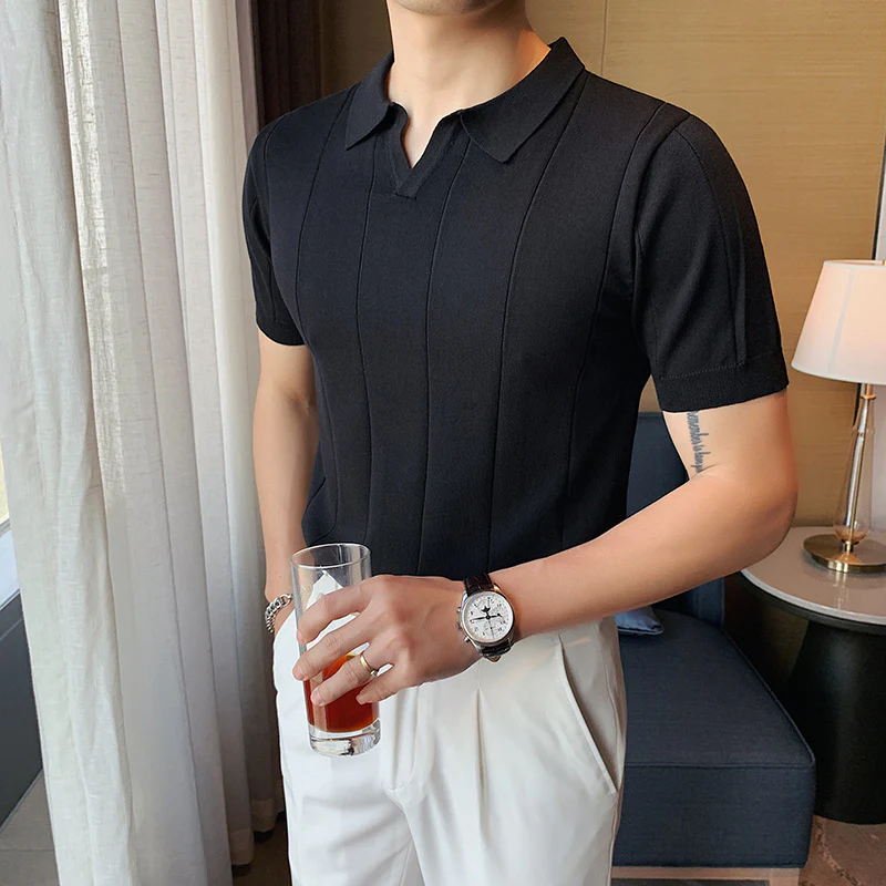 Leith® | Slimfit Fashion Knit Short Sleeve Shirt