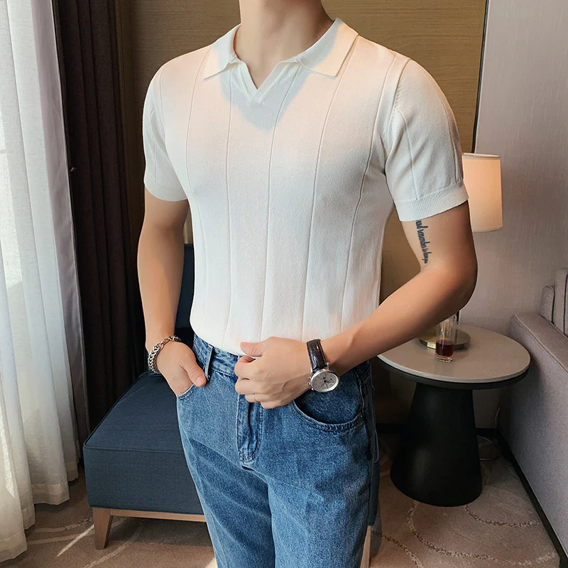 Leith® | Slimfit Fashion Knit Short Sleeve Shirt - Image 5