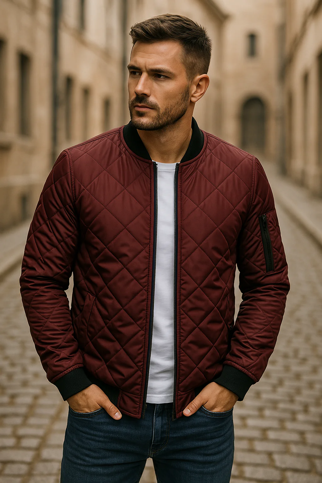 Lenoir™ - Diamond Pattern Cotton Jacket - Image 3