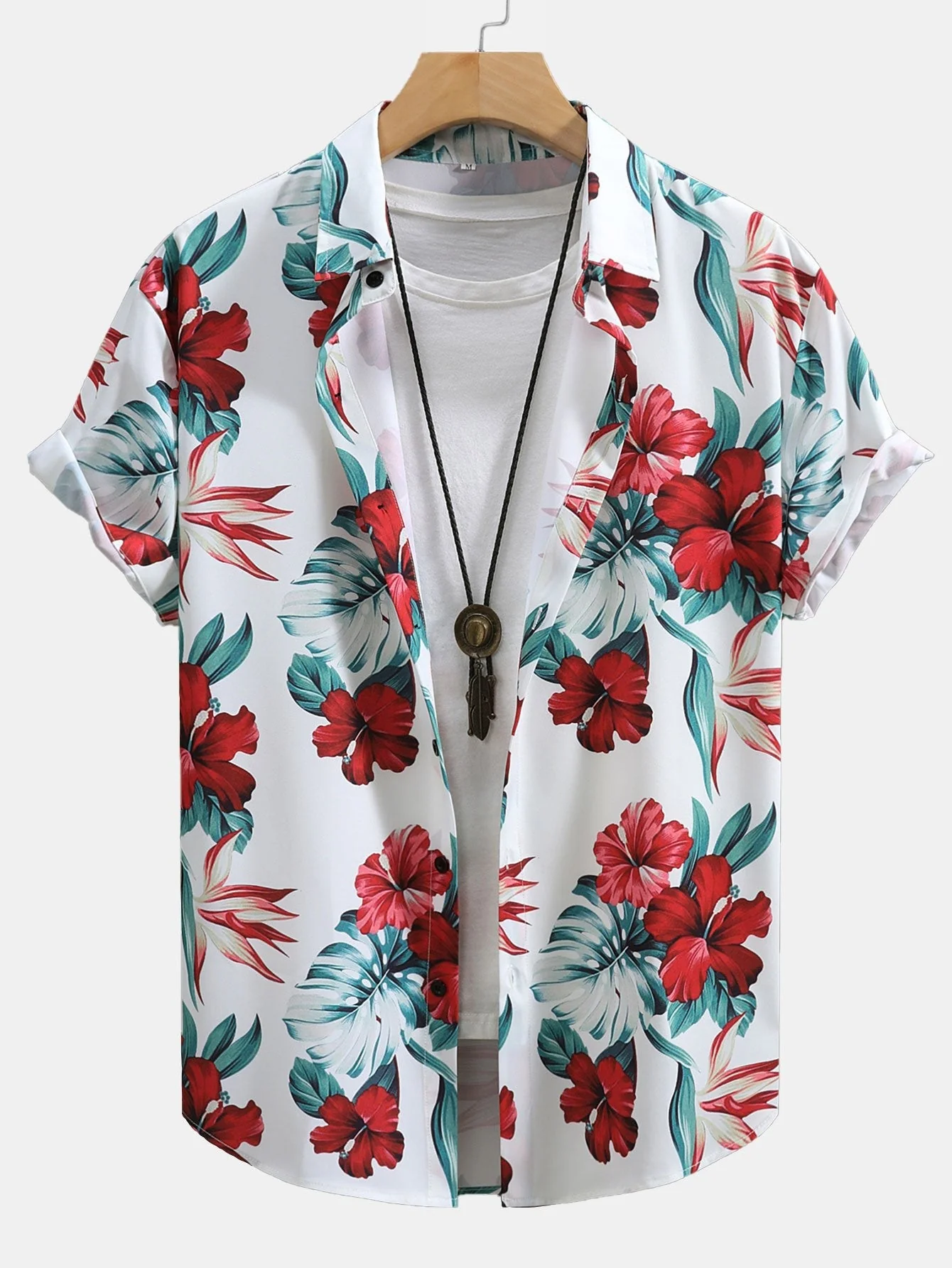 Leo® | Tropical Floral Print Button Up Shirt & Swim Shorts - Image 2