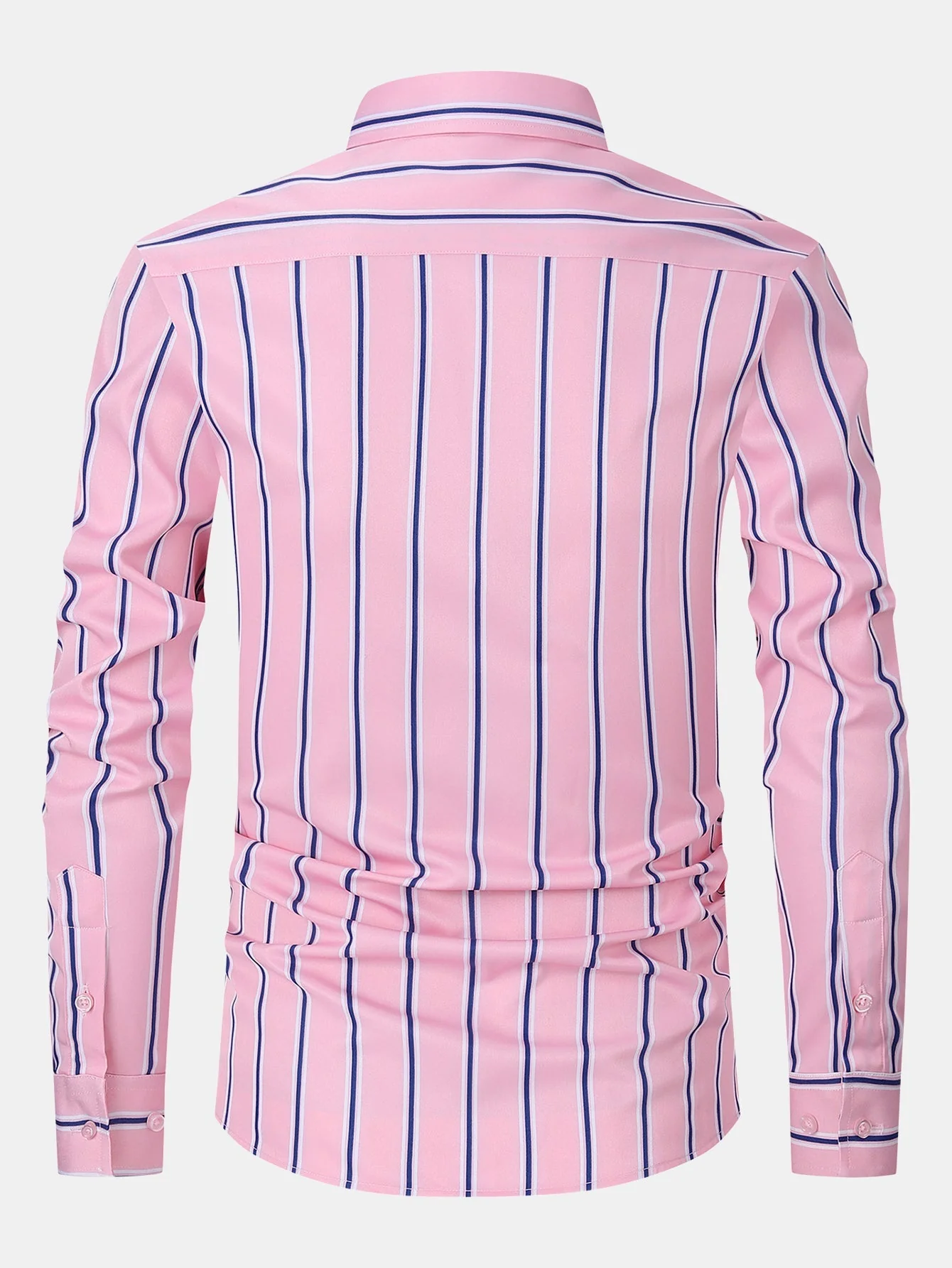 Leoncio® | Long Sleeve Stripe Button Up Shirt - Image 2