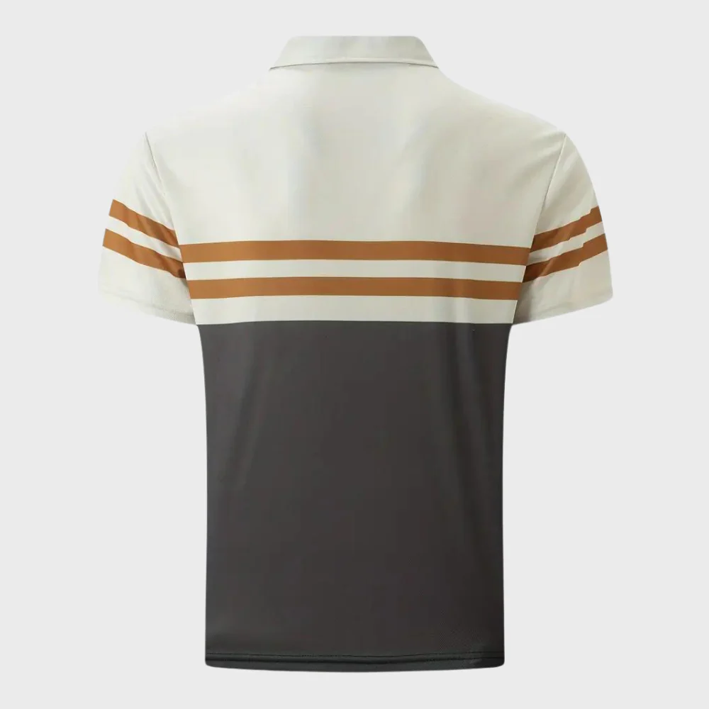 Leslie® | Stylish Striped Polo Shirt For Men - Image 2