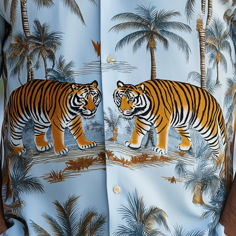 Levi | Men'S Summer Fashion Printed Satin Short Sleeve Shirt - Image 3