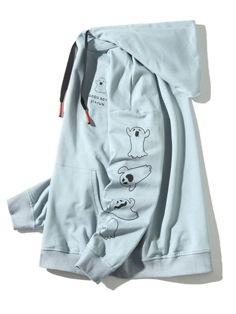 Lian | Relax Fit Ghost Print Hoodie - Image 2