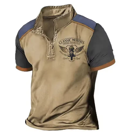 Lindo® | Vintage Motorcycle Style Polo Shirt - Image 6