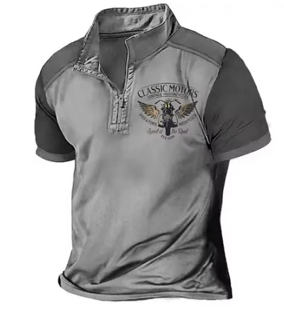 Lindo® | Vintage Motorcycle Style Polo Shirt - Image 8