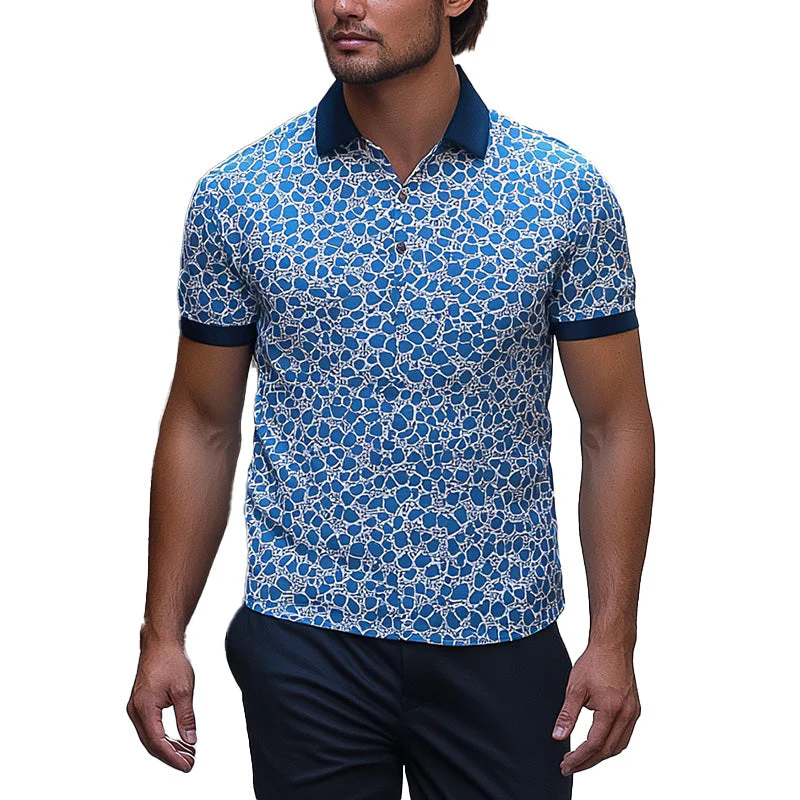 Lloyd | Men'S Summer Fashion Printed Blended Short Sleeve Polo Shirt