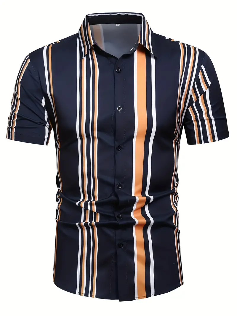 Lori® | Striped Short Sleeve Button For Men - Image 2