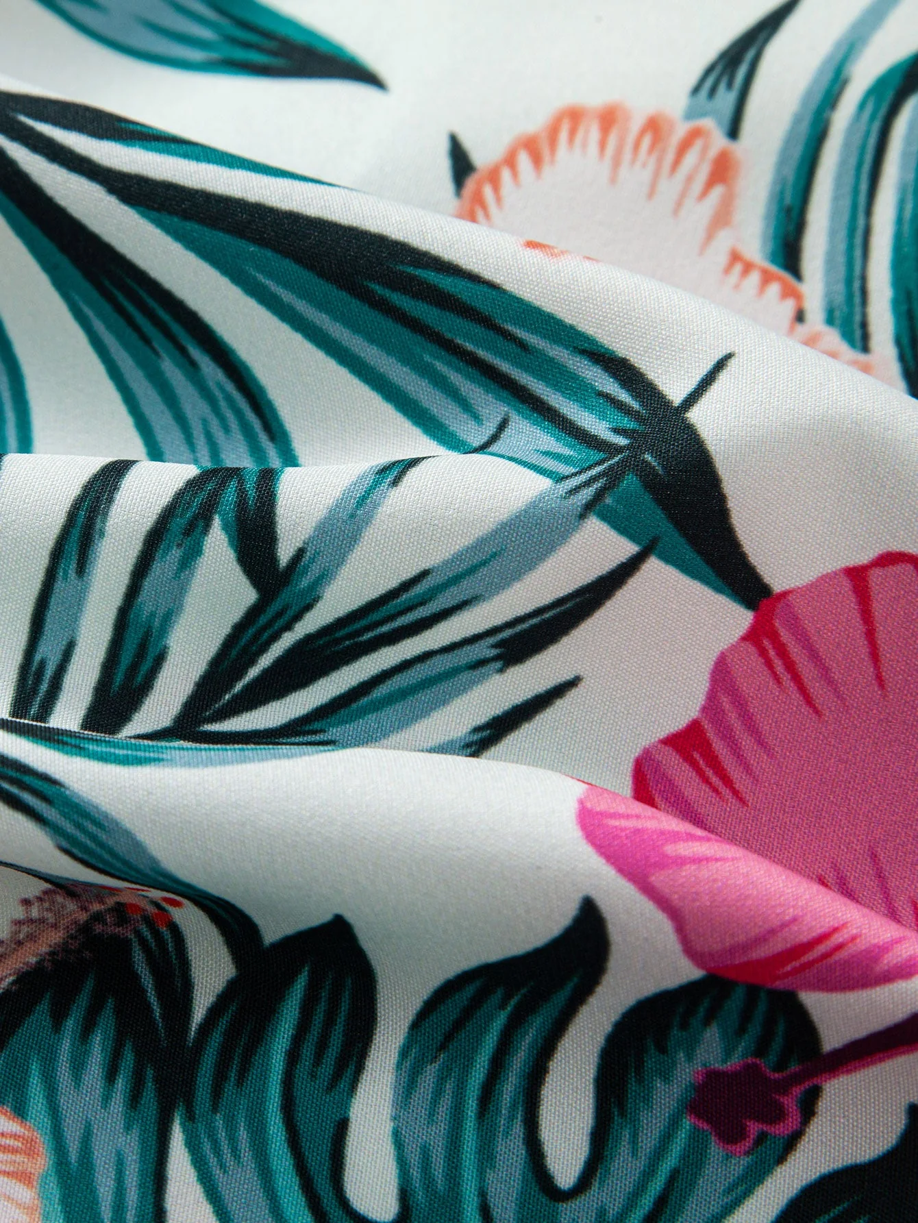 Lucas® | Tropical Flowers Print Button Up Shirt & Zip Pocket Swim Shorts - Image 7