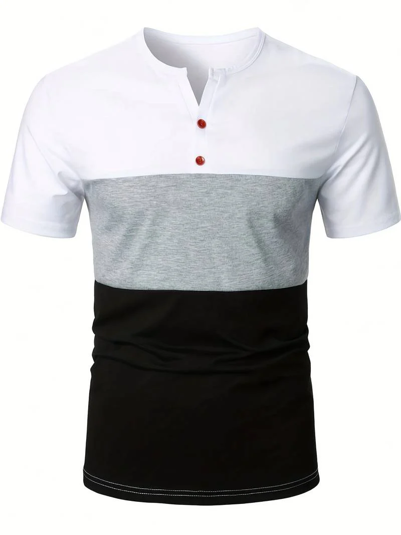 Lucia® | T-Shirt With Different Color Blocks For Men - Image 4