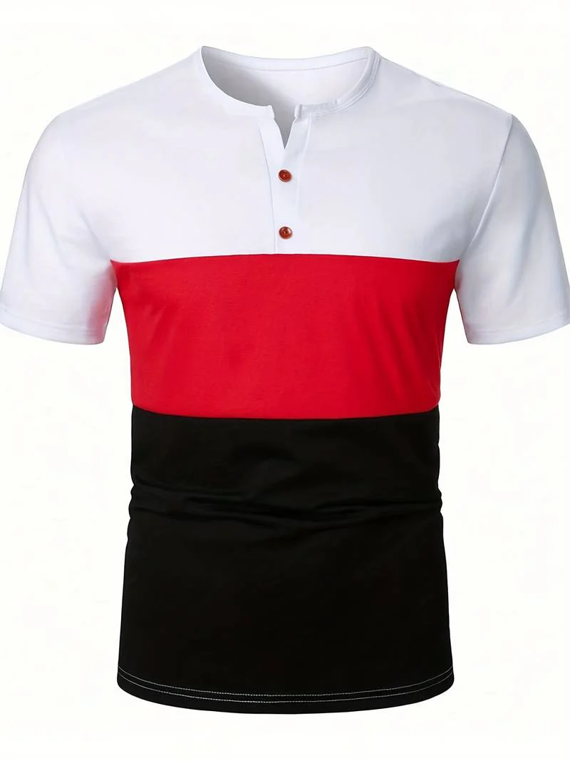 Lucia® | T-Shirt With Different Color Blocks For Men - Image 6