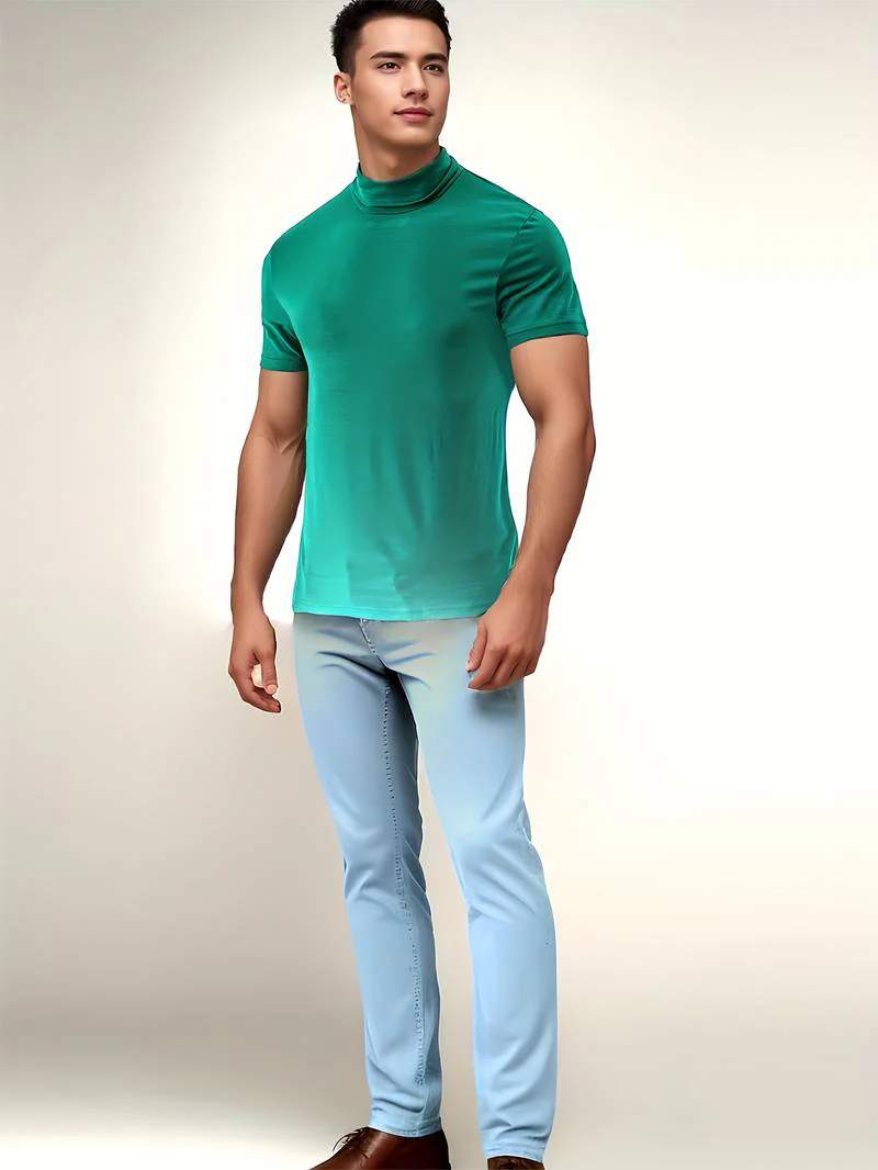 Lucian® | Casual Short Sleeve Turtleneck T-Shirt - Image 20
