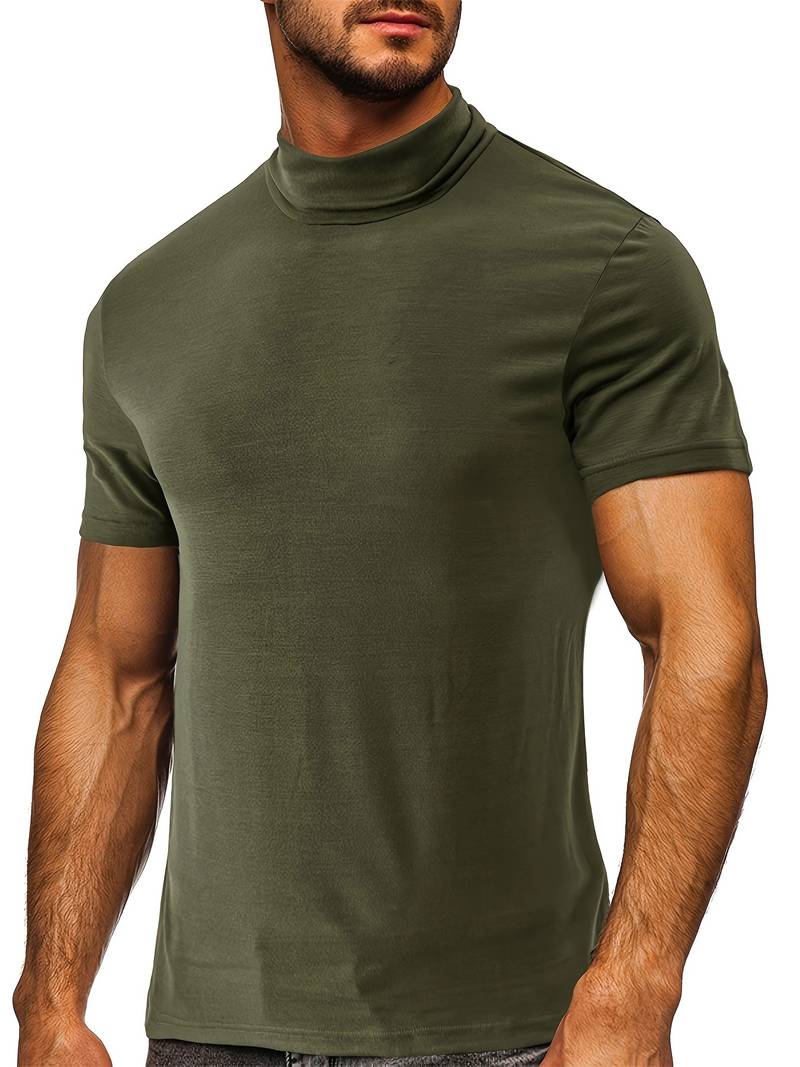 Lucian® | Casual Short Sleeve Turtleneck T-Shirt - Image 36