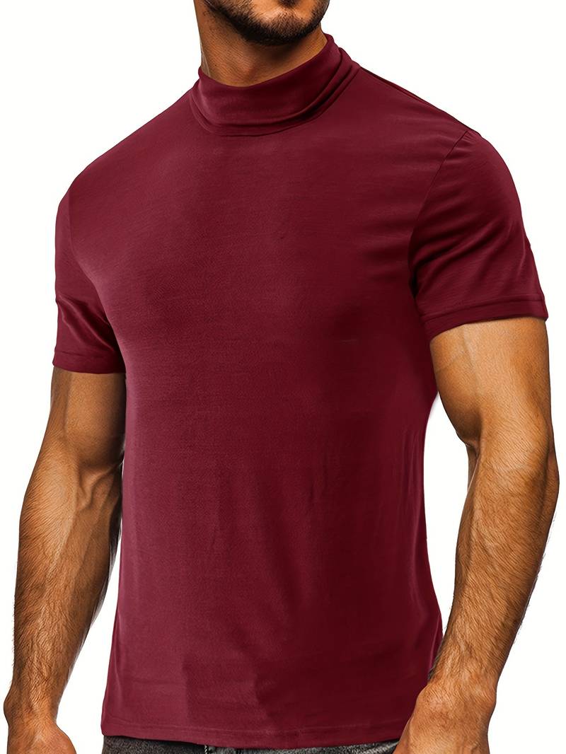 Lucian® | Casual Short Sleeve Turtleneck T-Shirt - Image 39