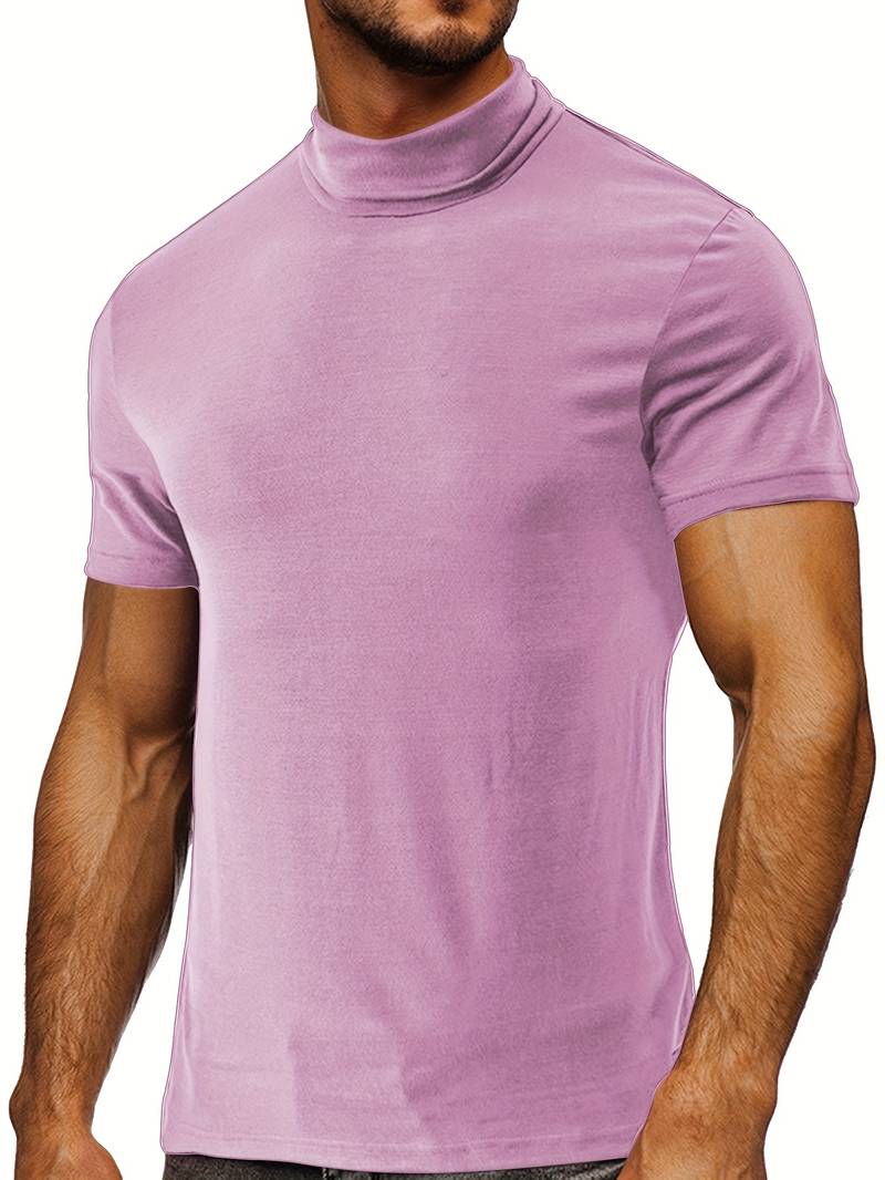 Lucian® | Casual Short Sleeve Turtleneck T-Shirt - Image 42