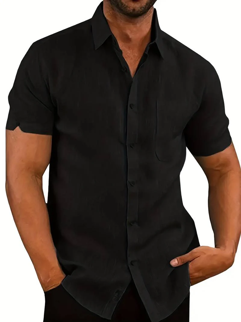 Luciana® | Plain Short Sleeve Shirt For Men - Image 13
