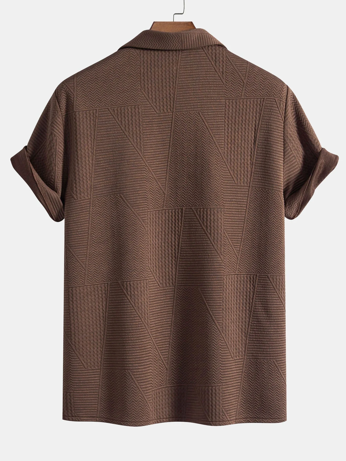 Luciano® | Short Sleeve Cuban Shirt With Geometric Texture - Image 2