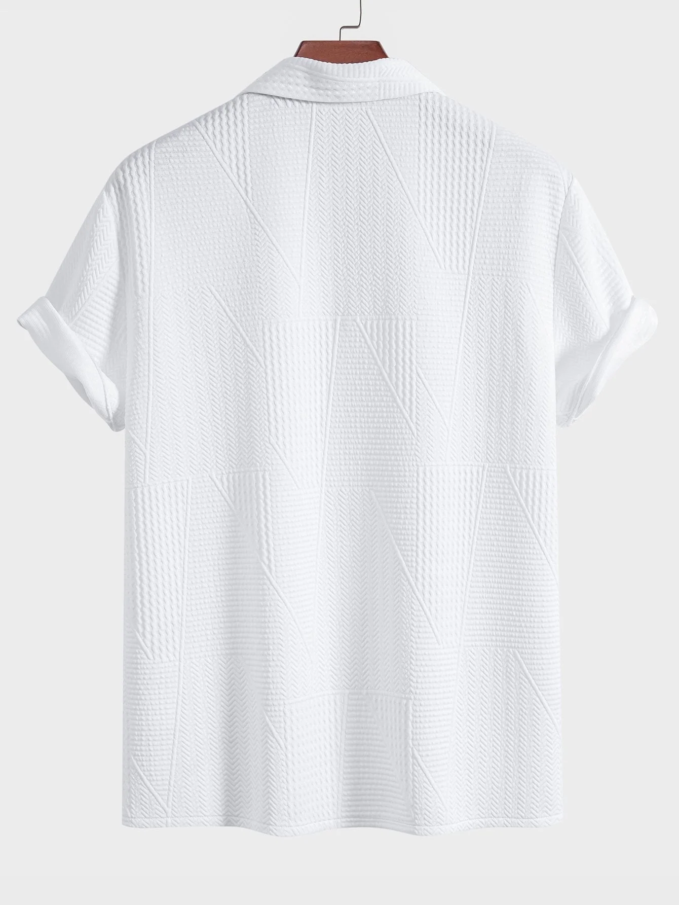 Luciano® | Short Sleeve Cuban Shirt With Geometric Texture - Image 4