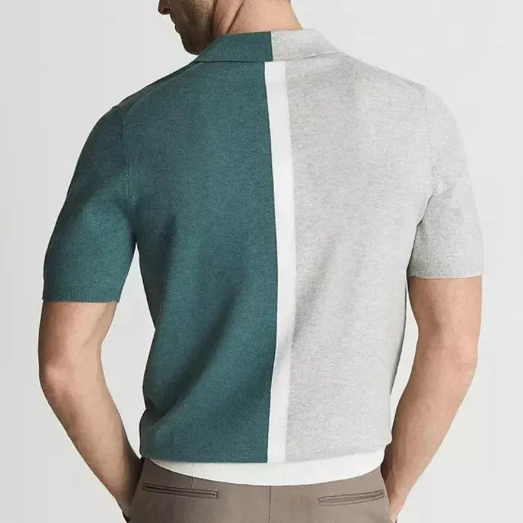 Luciano | Matthew Contrast Panel Polo Shirt - Image 2