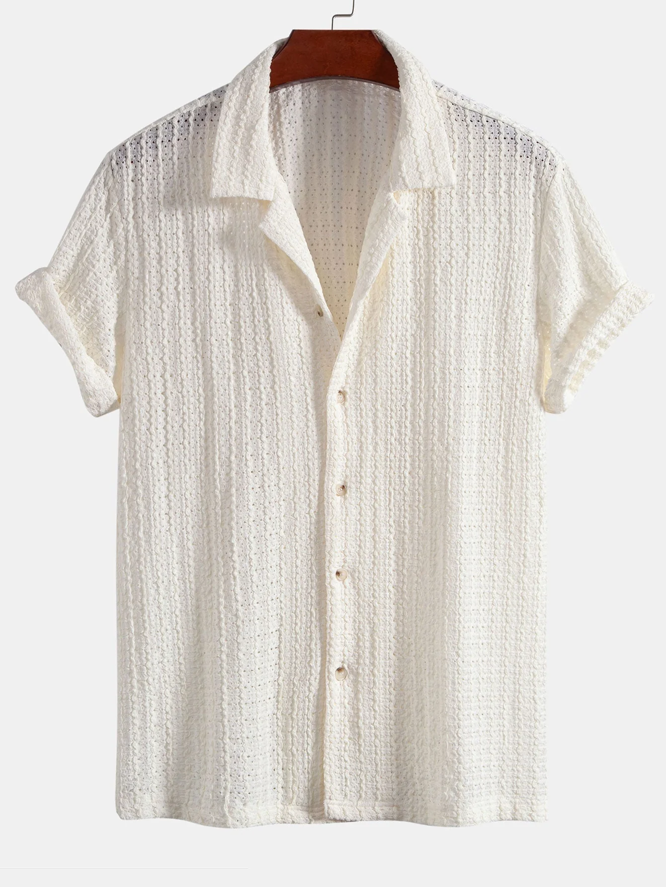 Lucio® | Texture Jacquard Cuban Shirt - Image 3