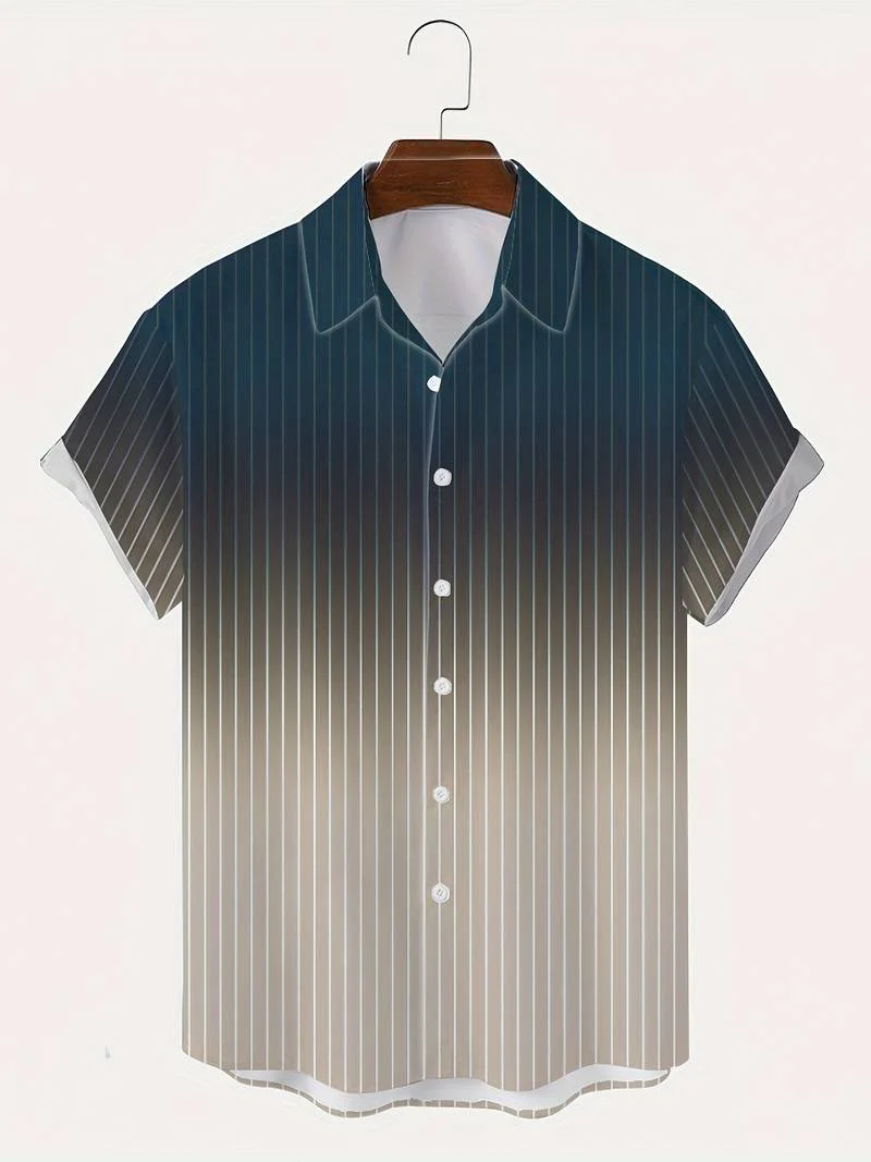 Lucrecia® | Short-Sleeved Gradient Button-Down Shirt For Men