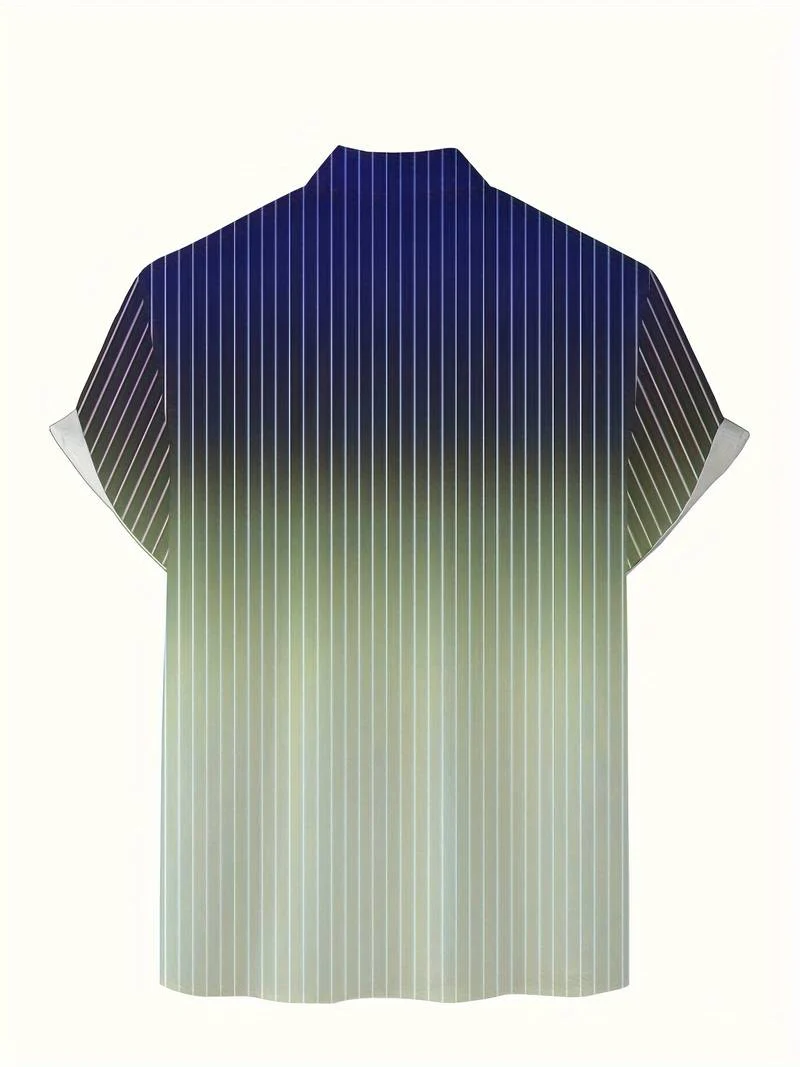 Lucrecia® | Short-Sleeved Gradient Button-Down Shirt For Men - Image 4