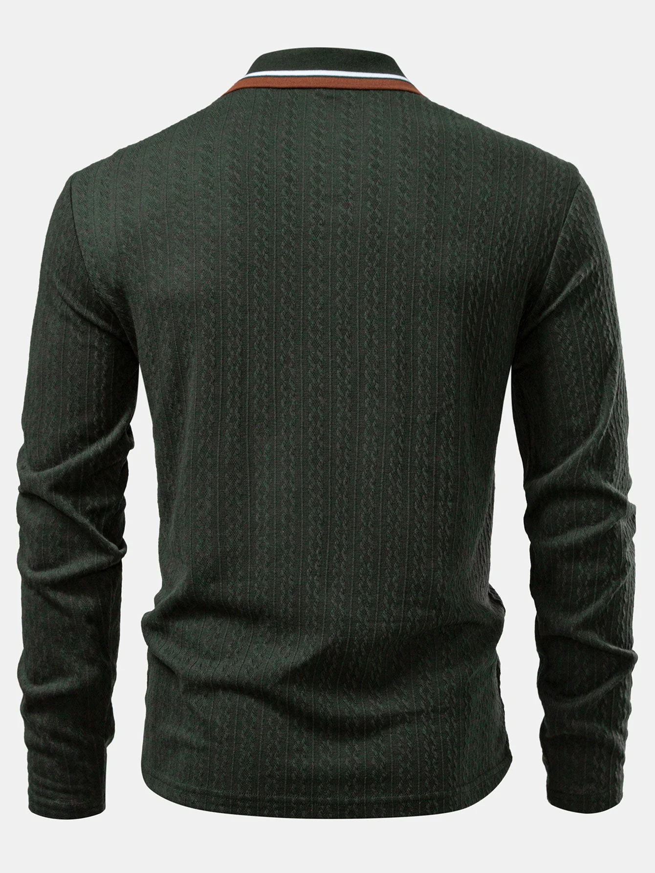 Ludovico® | Long Sleeve Twist Jacquard Polo Shirt - Image 12