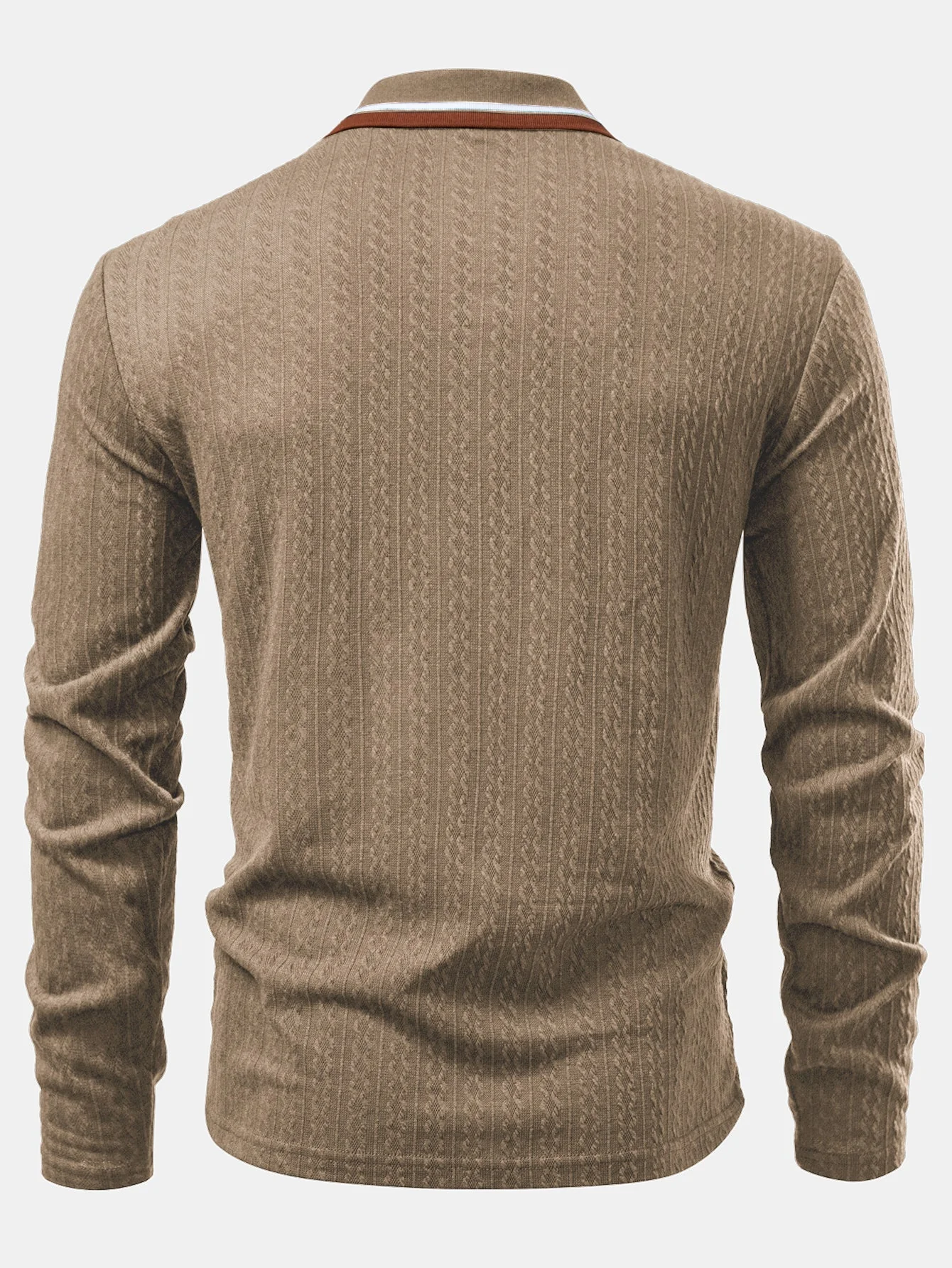 Ludovico® | Long Sleeve Twist Jacquard Polo Shirt - Image 17