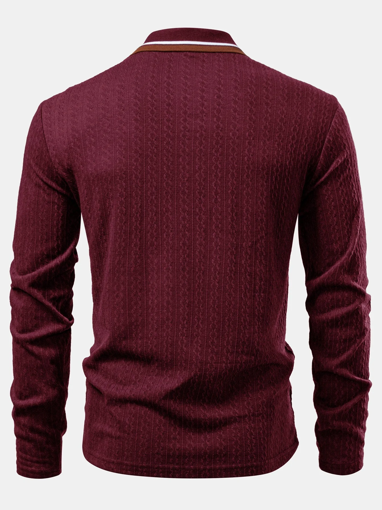 Ludovico® | Long Sleeve Twist Jacquard Polo Shirt - Image 2