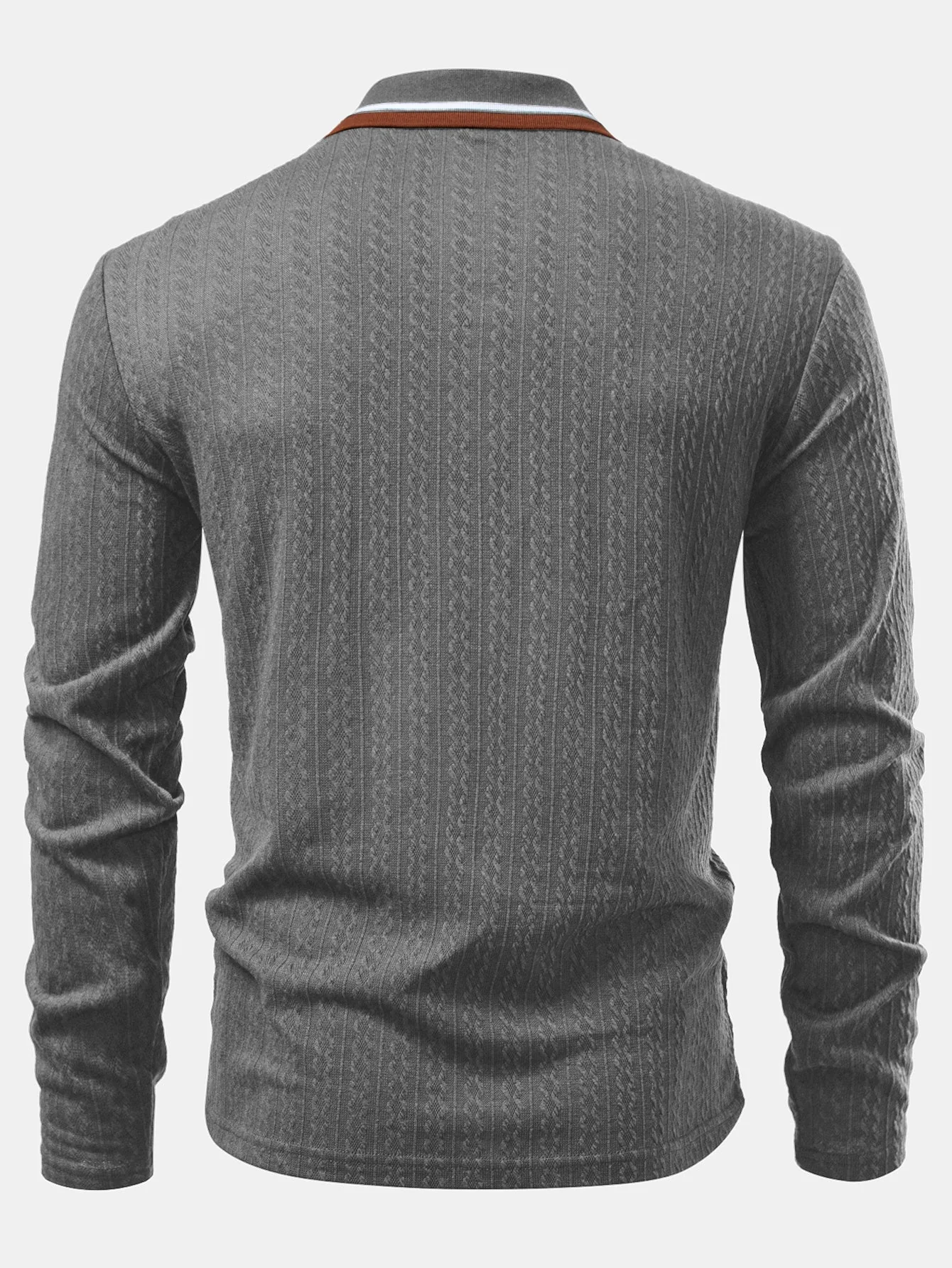 Ludovico® | Long Sleeve Twist Jacquard Polo Shirt - Image 6