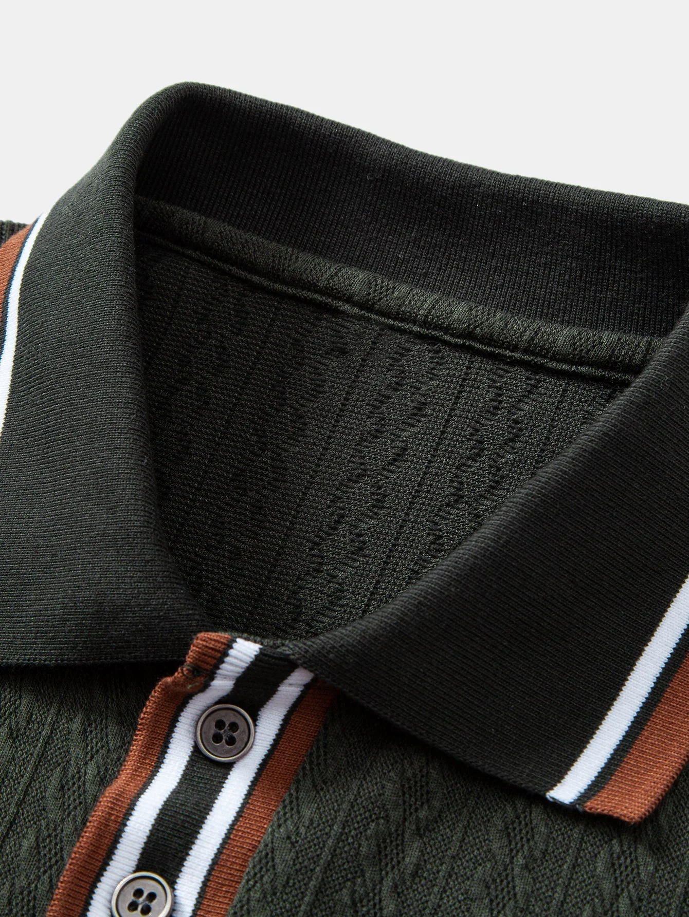 Ludovico® | Long Sleeve Twist Jacquard Polo Shirt - Image 9
