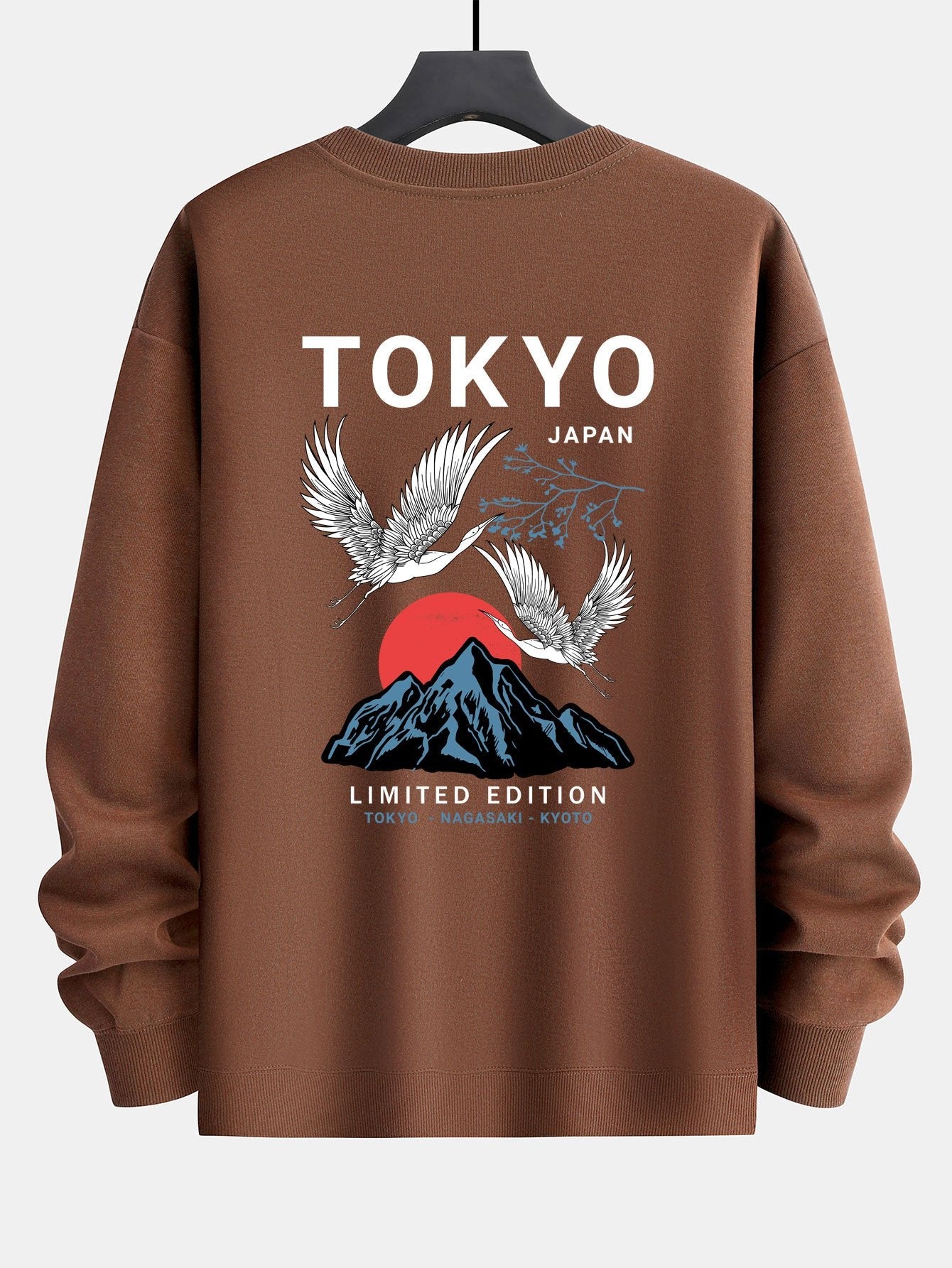 Luis® | Tokyo Crane Back Print Relax Fit Sweatshirt - Image 5