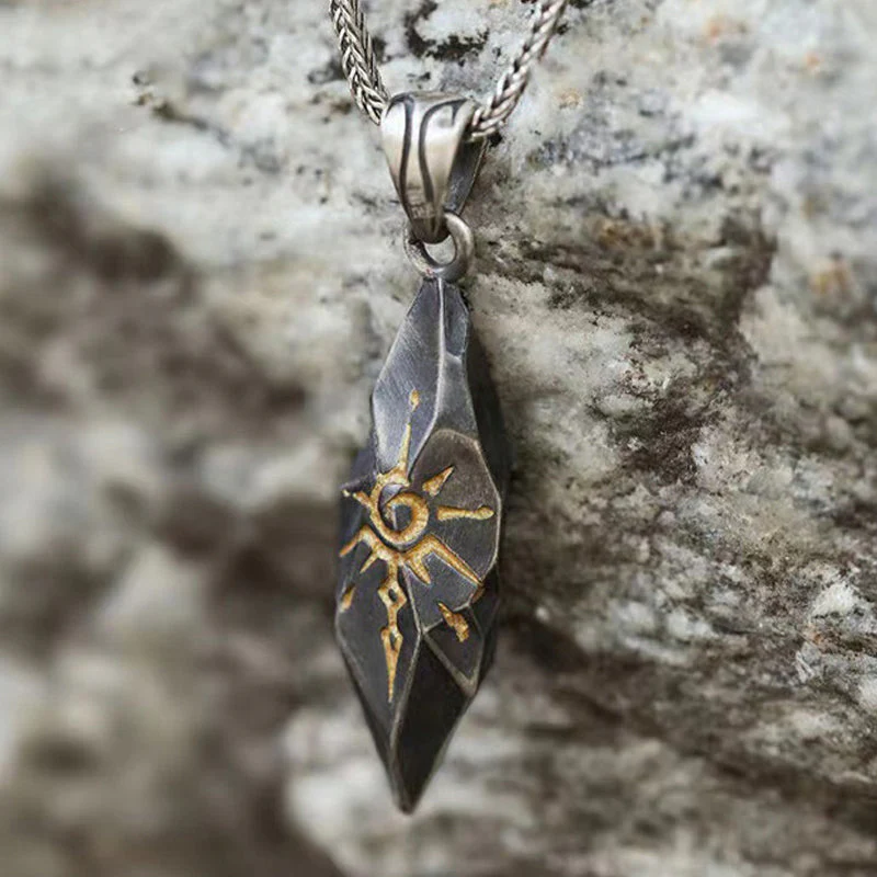 Luis | Men'S Vintage Fashion S925 Silver Wishing Stone Necklace