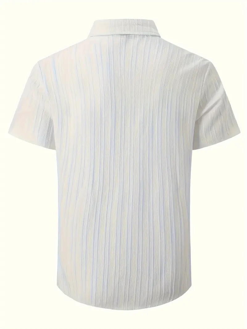 Lura® | Casually Chic Striped Short-Sleeved Shirt For Men - Image 6