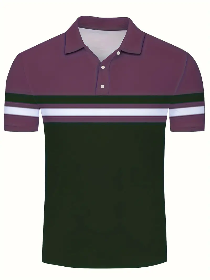 Lynn® | Casual, Trendy Striped Pattern Short-Sleeved Shirt For Men - Image 21