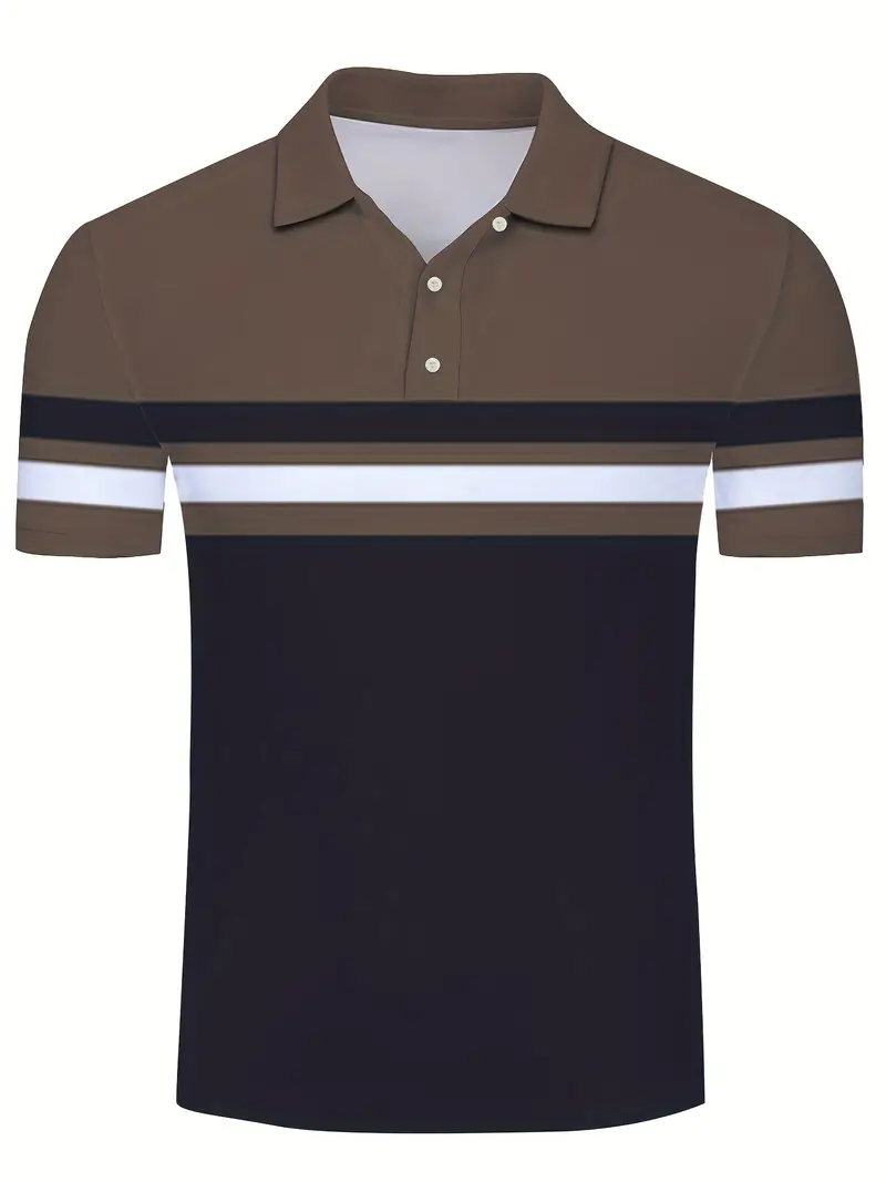 Lynn® | Casual, Trendy Striped Pattern Short-Sleeved Shirt For Men - Image 9