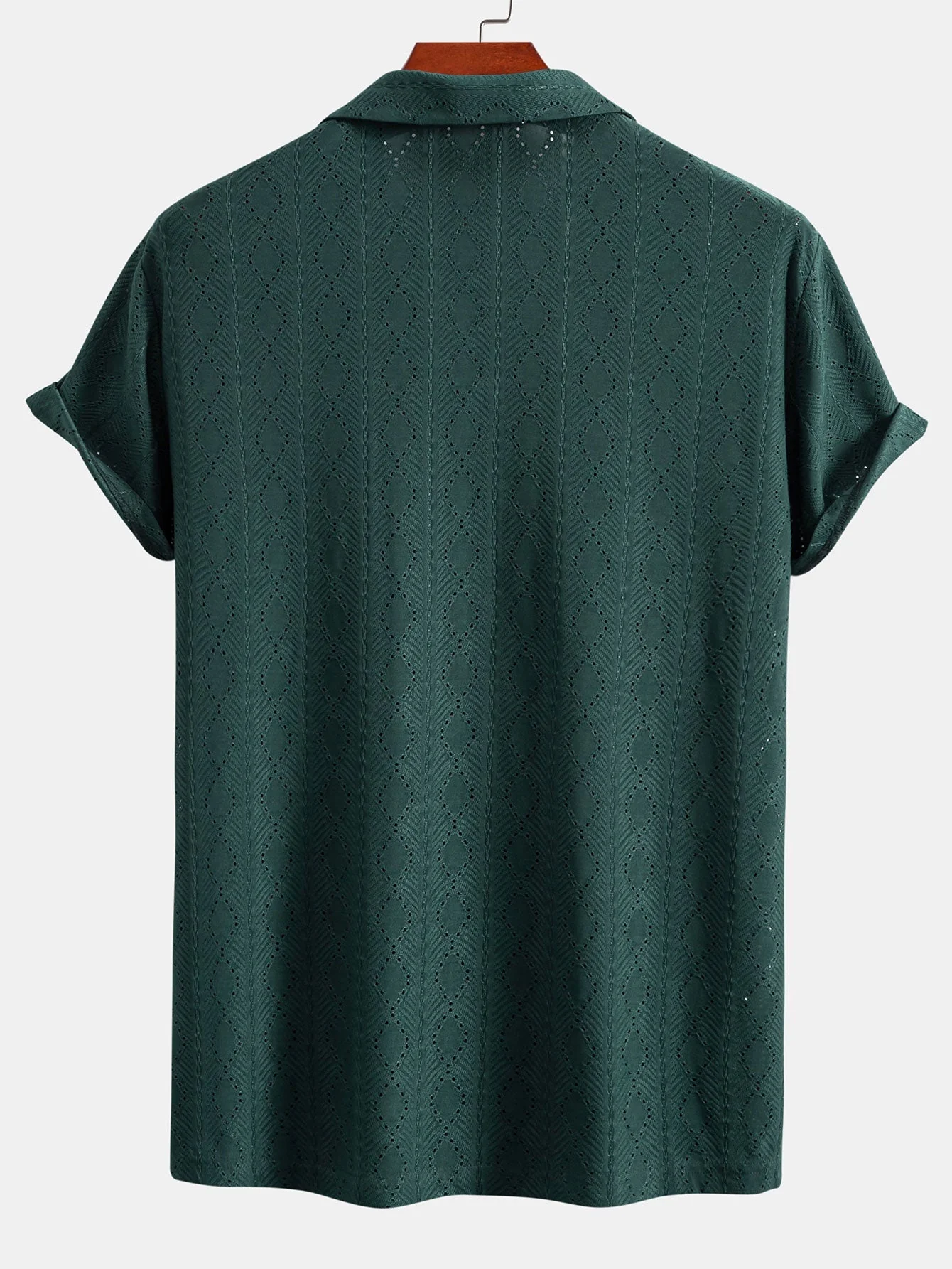 Macabeo® | Muscle Fit Diamond Texture Cuban Shirt - Image 2