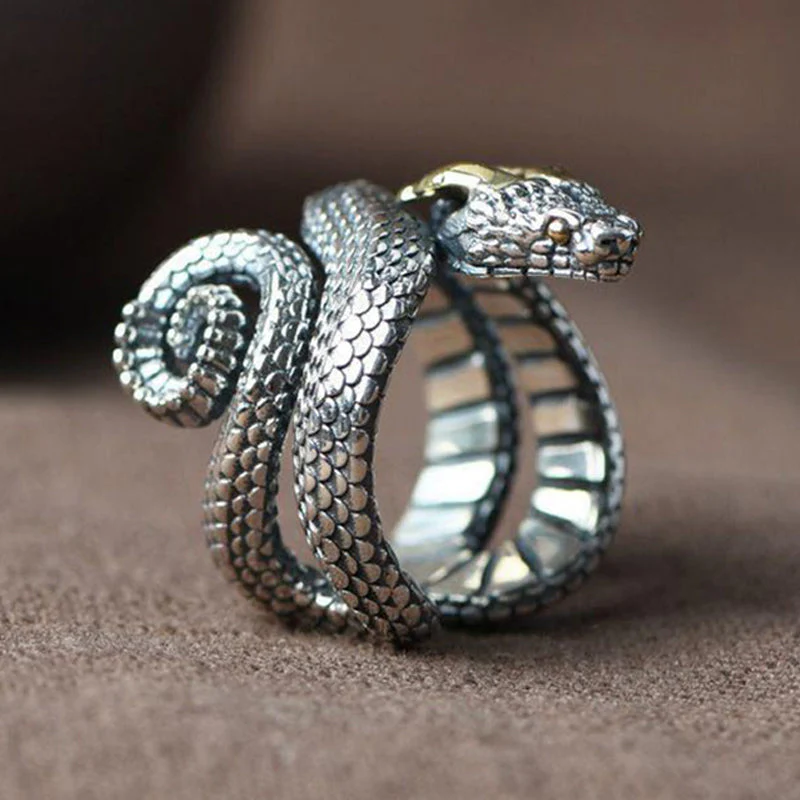 Manuel | Men'S Vintage S925 Silver Python Adjustable Ring - Image 2
