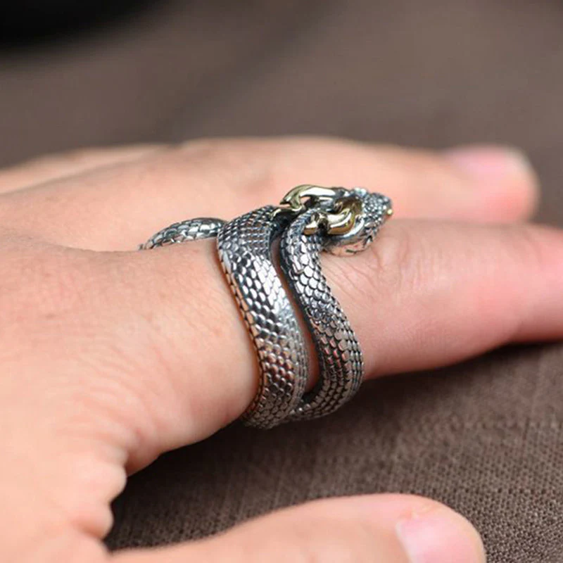Manuel | Men'S Vintage S925 Silver Python Adjustable Ring - Image 6