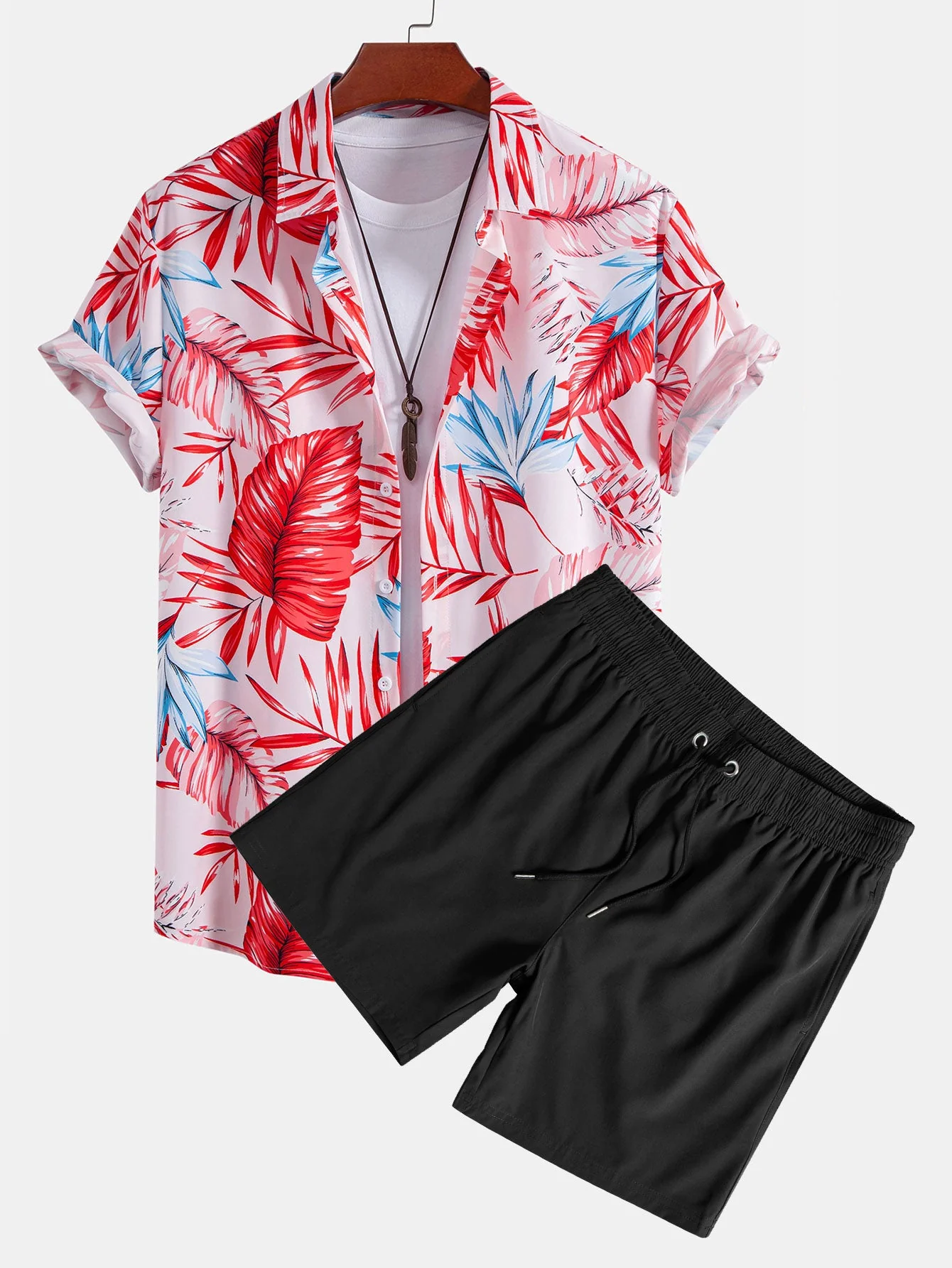 Marcel® | Tropical Print Button Up Shirt & Swim Shorts - Image 2